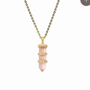 Large Crystal quartz amulet necklace - comes with box and care wipe